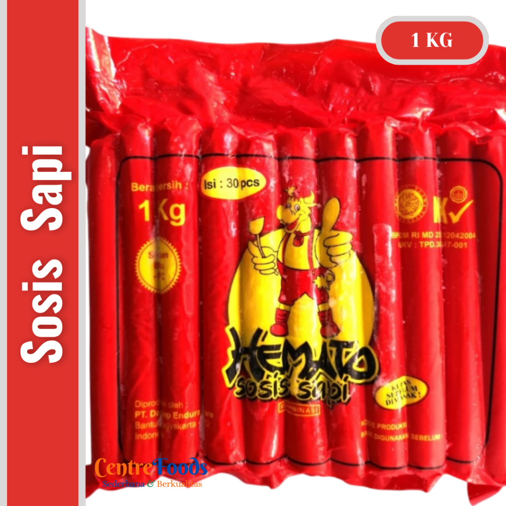 

Sosis Sapi Kombinasi - HEMATO | Isi 30 Pcs - 1.000gr [ Harga Per BKS ]