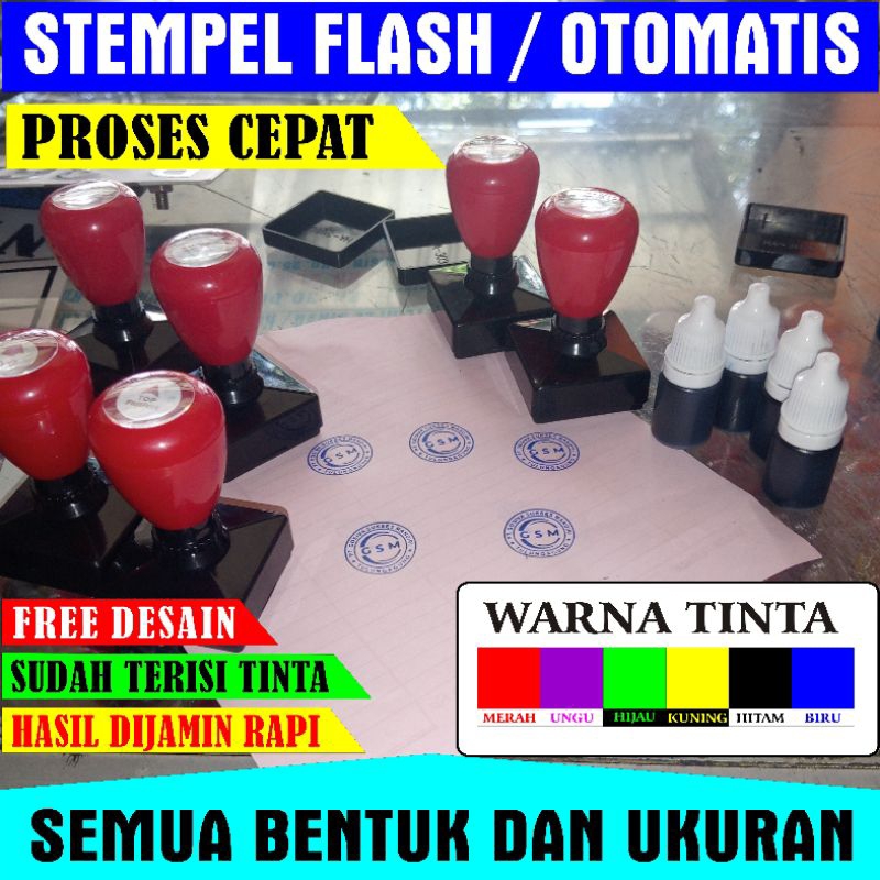 

STEMPEL FLAS / OTOMATIS Sudah terisi tinta / bebas pilih model dan ukuran