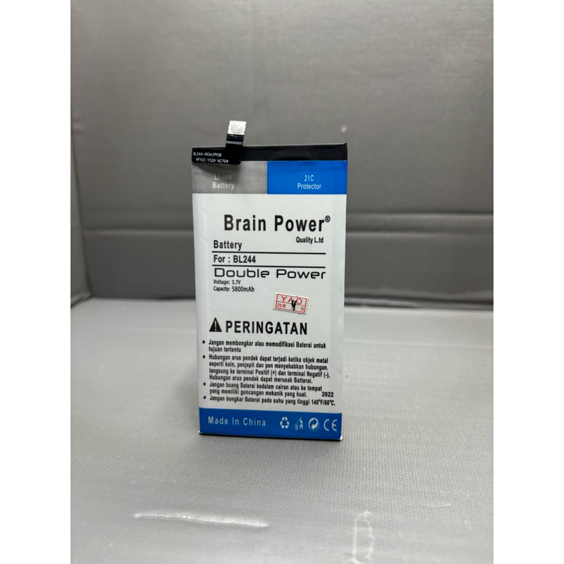 Double Power Battery Batere Batre Baterai Brain Power Lenovo Vibe P1 Turbo P1A42 BL244 BL 244