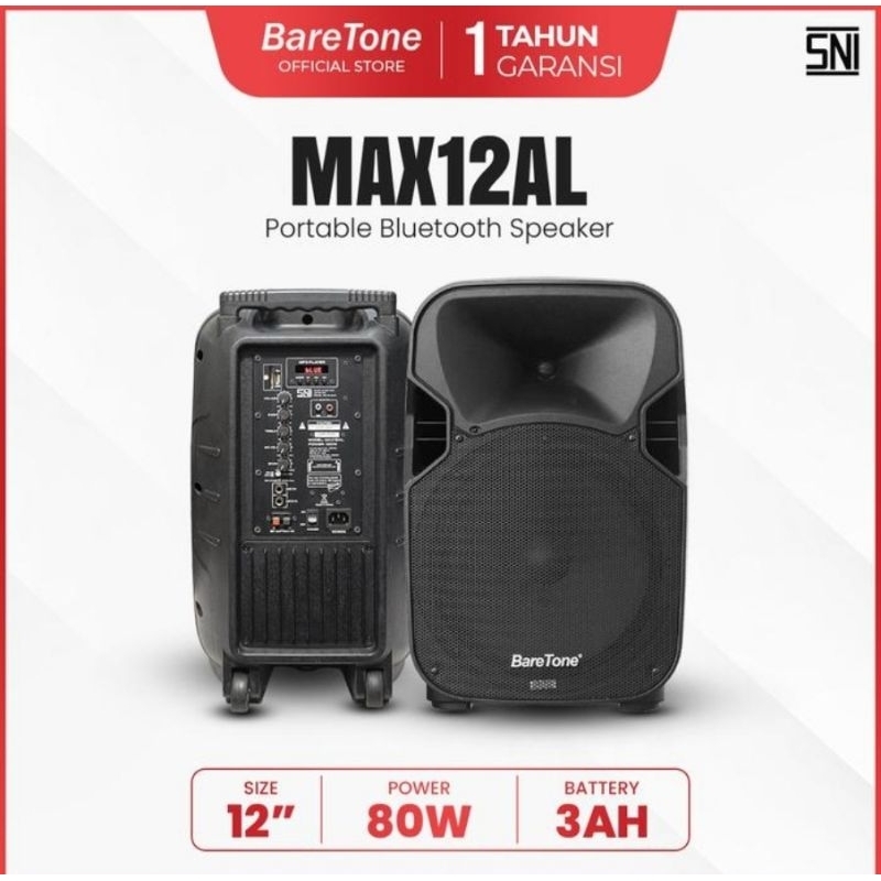 BARETONE 12INCH MAX12AL SPEAKER PORTABLE