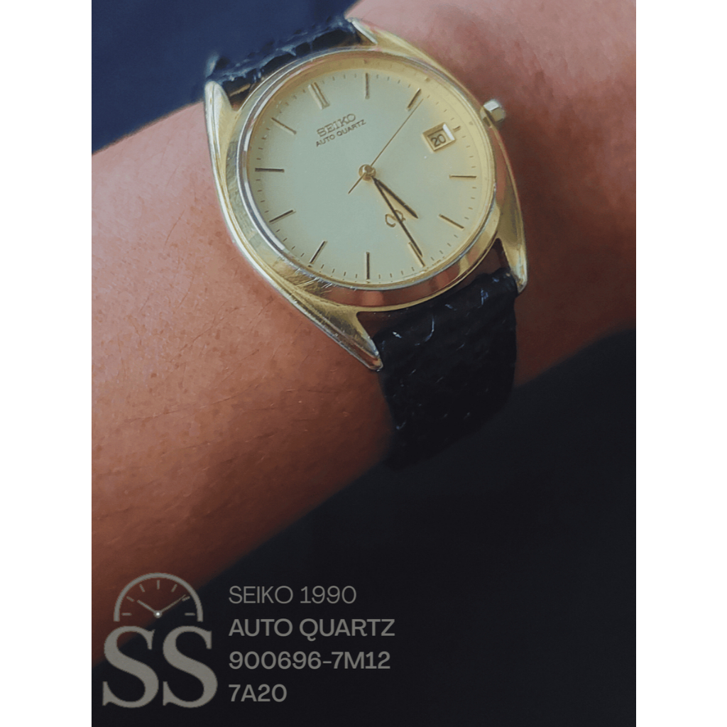 Jam Tangan Vintage Seiko Auto Quartz 1990 – 900696 7M12 7A20 Second Bekas Original Murah