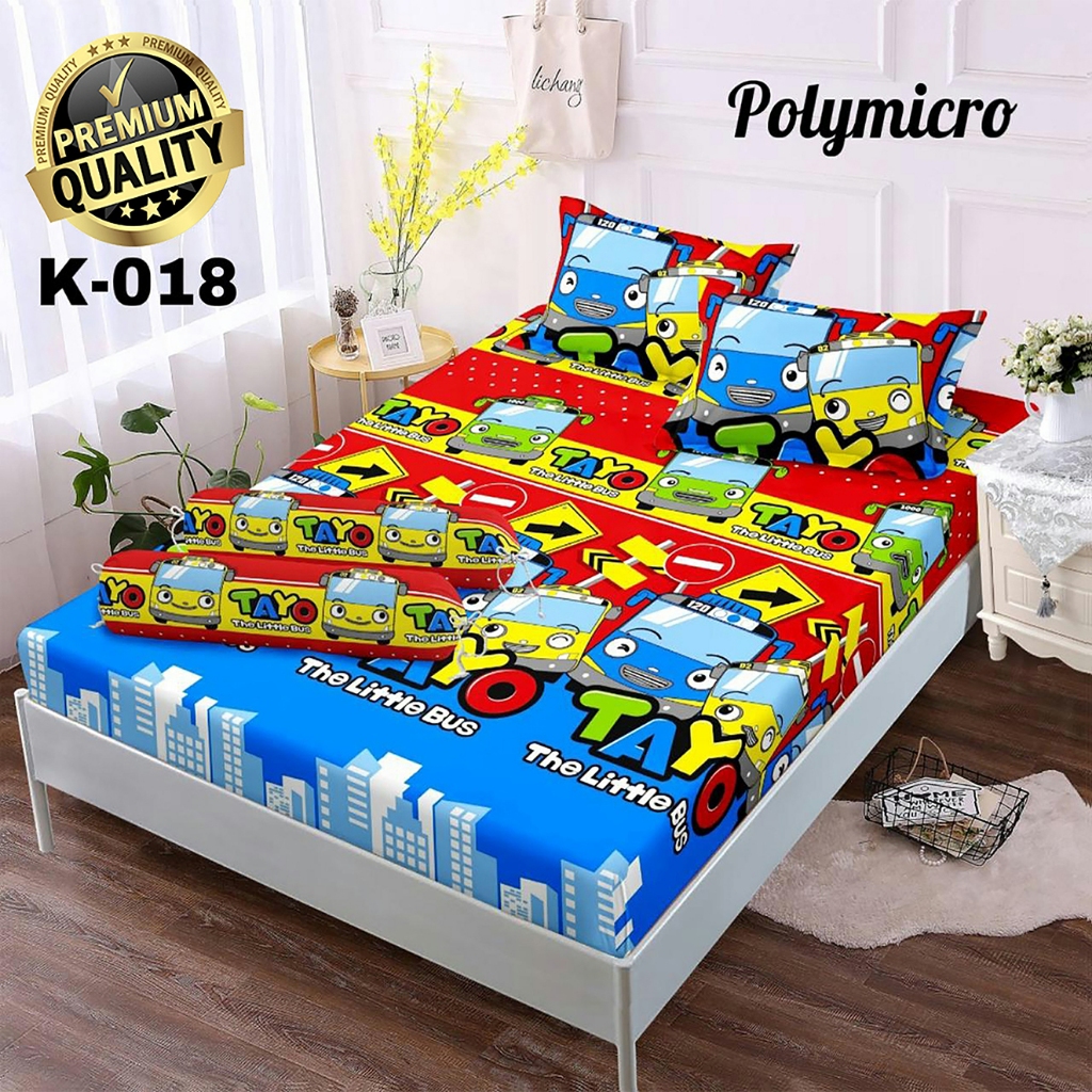 (PROMO) Sprei TAYO uk 180 x 200 & seprei karakter 160 x 200 FREE SARBAN & SARGUL / seprai karakter i