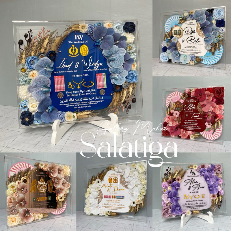 (BOX AKRILIK JUMBO LANDSCAPE 50x40 CM) MAHAR PERNIKAHAN BOX AKRILIK LANDSCAPE ANGGREK ORCHID 50x40 C