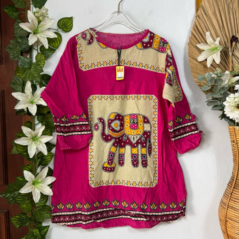 Tunik Katun Fuschia Gajah