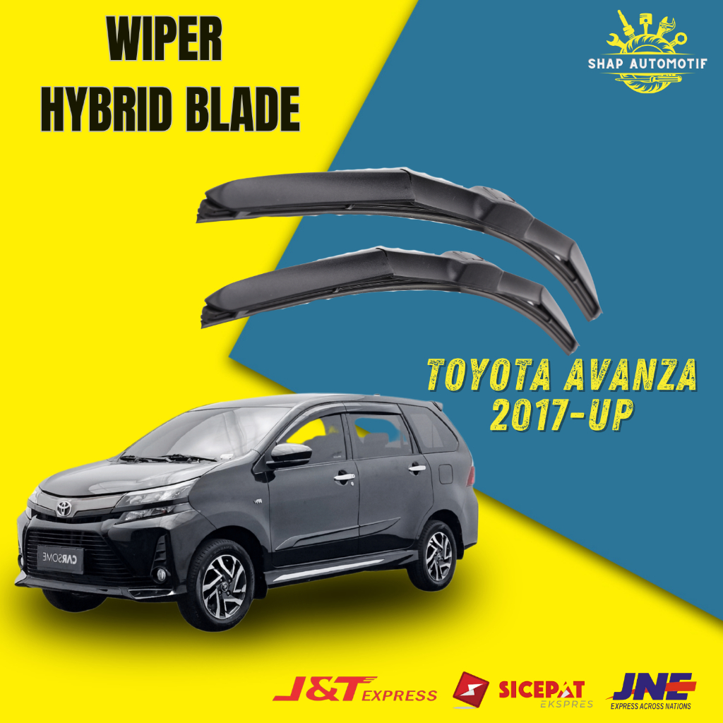 Wiper Hybrid Blade Toyota Avanza 2017-Sekarang /  Frameless 1 Set Kiri dan Kanan Hybrid Blade