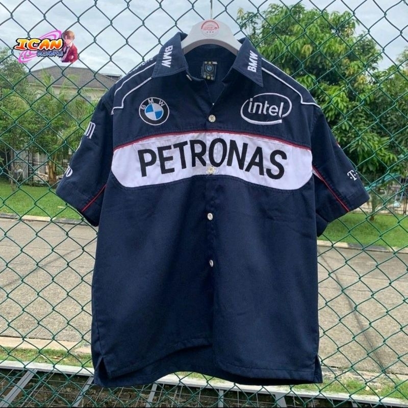 Workshirt BMW Sauber F-1 Team Vintage Official Original Merchandise Rare Boxy Cut Kemeja Retro Klasi