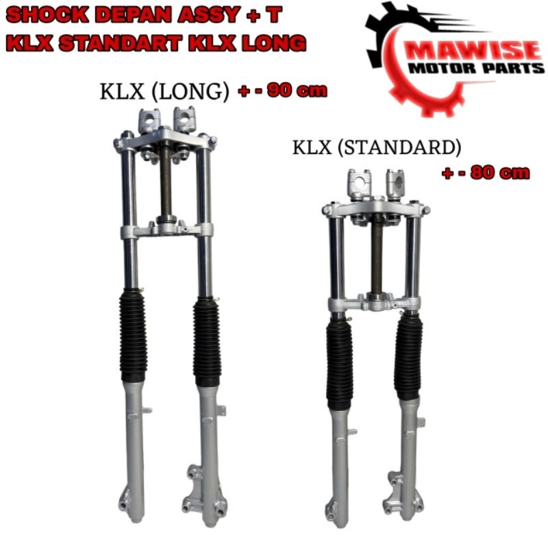 SHOCK DEPAN ASSY + T KLX, KLX LONG - SHOCK ASSY depan klx shock klx short original shock depan klx L