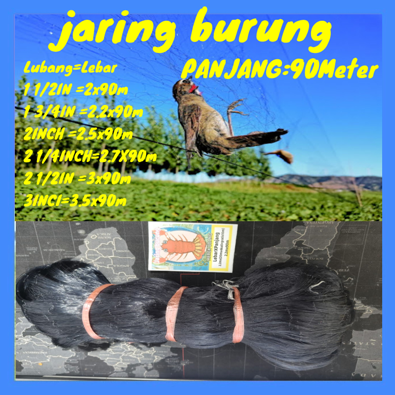 Jaring Burung Perkutut 90 Meter, Jebakan Burung Perkutut, Jala Burung Perkutut, Perangkap Burung Per