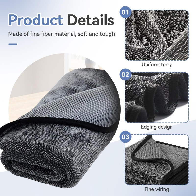 40X60Cm 60X90Cm Lap Microfiber Jumbo Mobil Kain Lap Microfiber Mobil Handuk Cuci Multifungsi