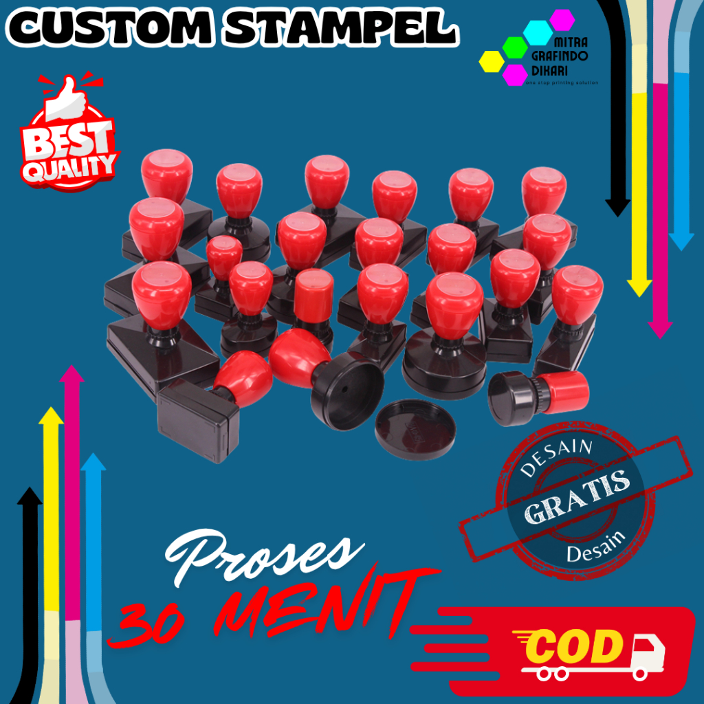 

Stempel Custom/otomatis tinta/bisa 2 warna/Free design
