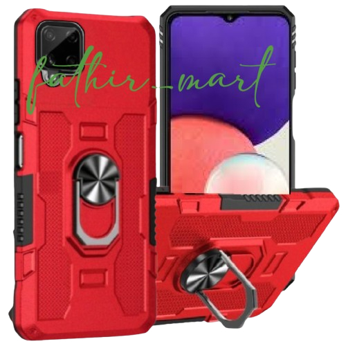 Case  Samsung A12 Samsung M12 Hard Case Ring Armor Robot casing Hybrid Ring hit eye stand Holder