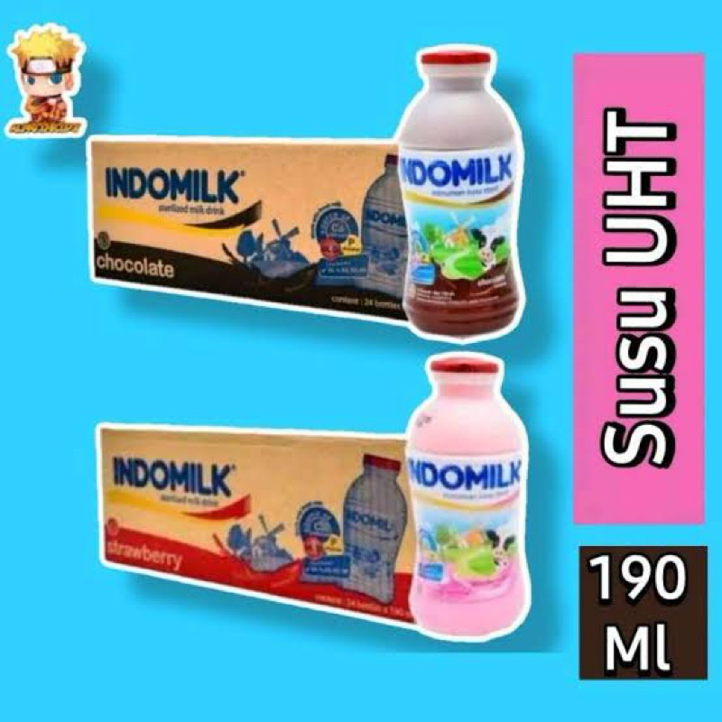 

Indomilk Susu UHT Botol 190ml (1 Dus isi 24 Botol) – Coklat & Stroberi