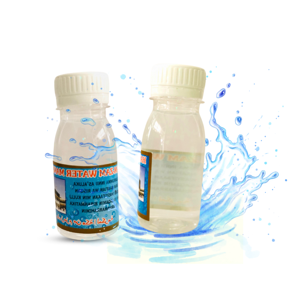 

Air Zam - Zam Botol 60-80 ml Per Pcs / Zam - Zam Asli / Oleh - Oleh Haji dan Umroh