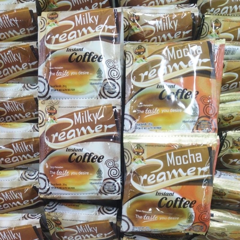

Singa coffe Mocha atau Milky creamer 10s
