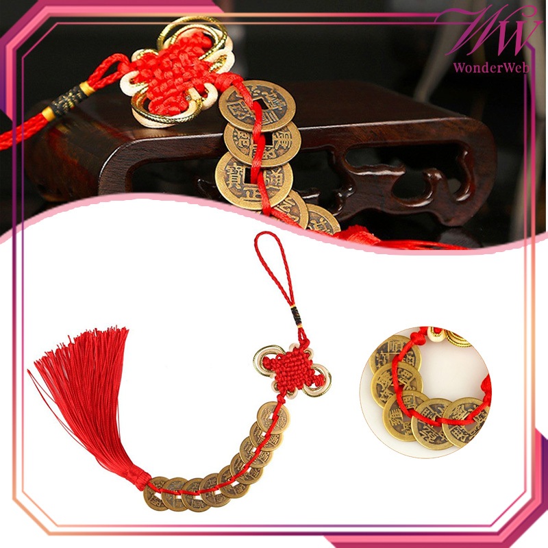 1pair Gantungan Feng Shui 10 Koin Kuno Cina Gantungan Koin China Gantungan Fengsui Coin Gantungan Un