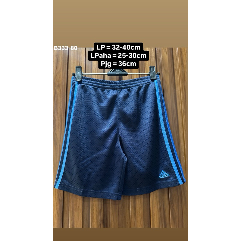 PRELOVED CELANA PENDEK OLAHRAGA PINGGANG KARET NAVY LOGO BORDIR PRIA WANITA MULUS [B333-80]