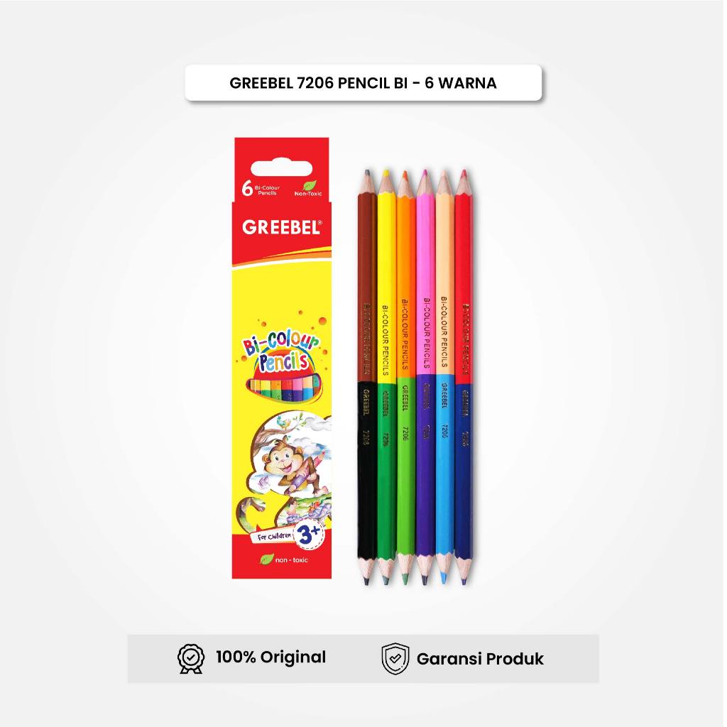 

Pensil Warna 12 Warna GREEBEL / BiColor Pencil (7206) / Coloring Pencil
