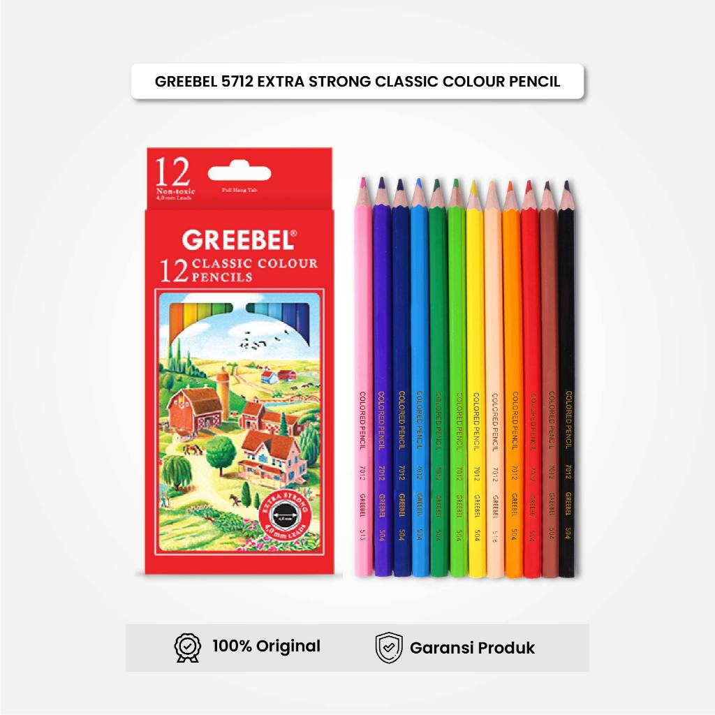 

GREEBEL Pensil Warna 12 Warna / Extra Strong Classic Colour 12 Warna (5712) / Mewarnai Menggambar
