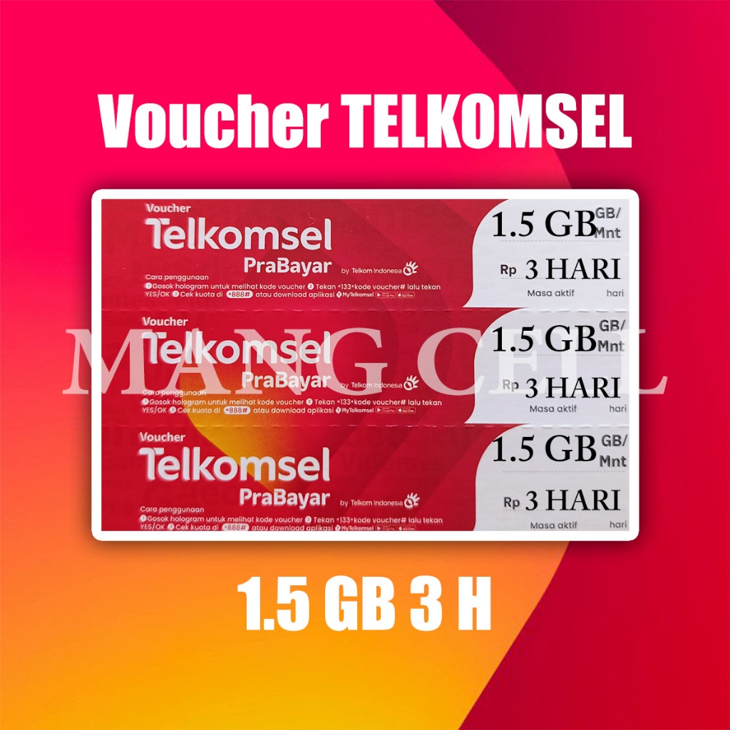 Voucher Telkomsel 1,5 GB 3 hari