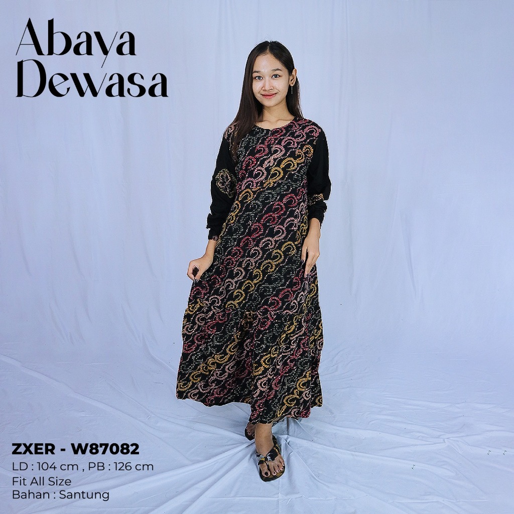 ABAYA BATIK WANITA ABAYA BATIK MOTIF BUNGA ABAYA RIA BATIK