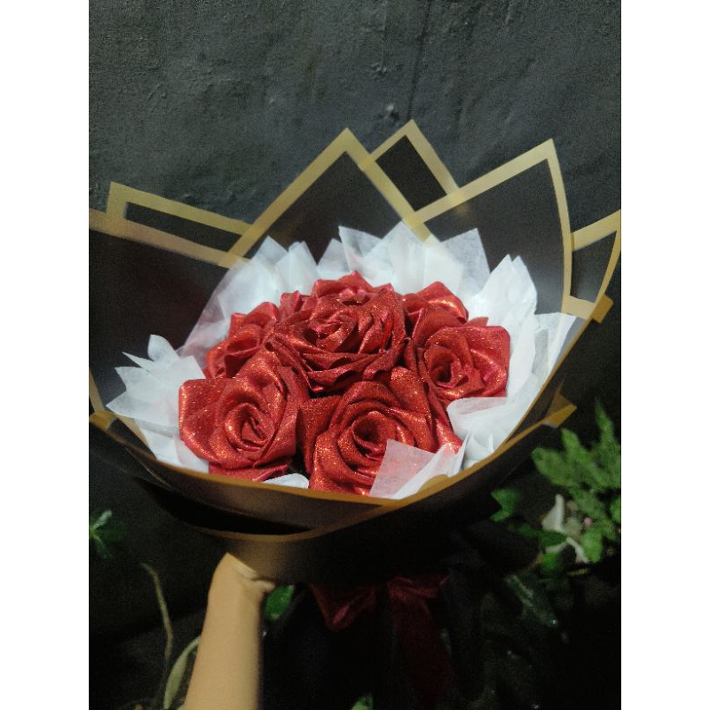 

BOUQUET PITA SATIN FREE GIFT CARD BISA CUSTOM WARNA