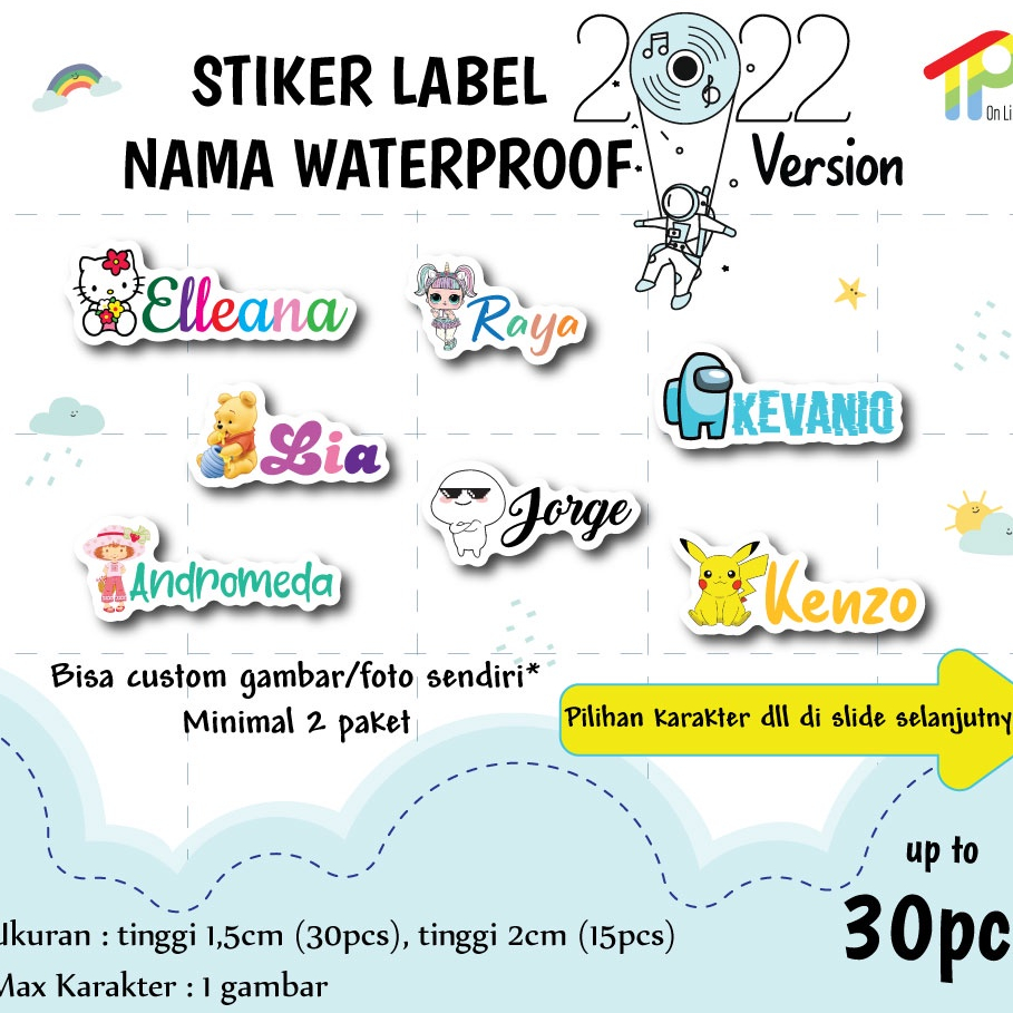 

STIKER LABEL NAMA ANAK WATERPROOF MURAH CUSTOM