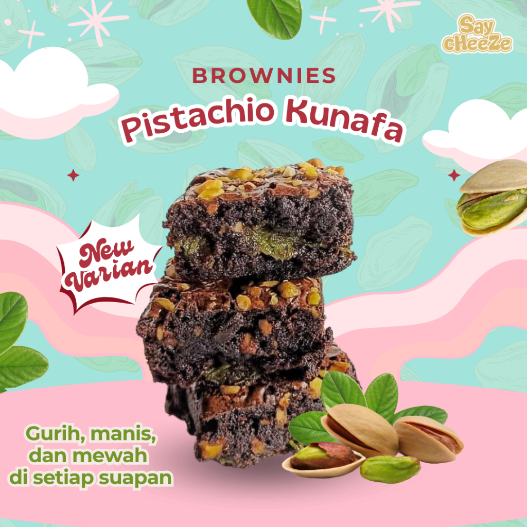 

Say Cheeze Brownies Pistachio Kunafa Homemade
