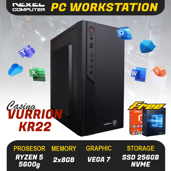 PC Workstation - Ryzen 5 5600G - Vega 7 - 16GB RAM - SSD 256GB NVME - OHS