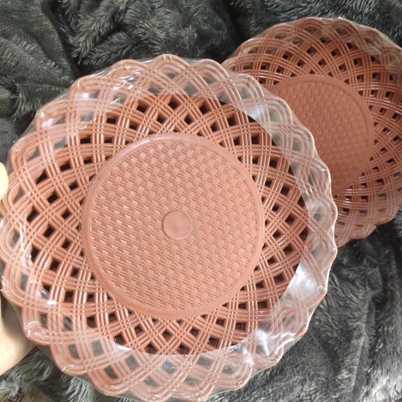 Piring ROTAN Plastik Makan/Jikin
