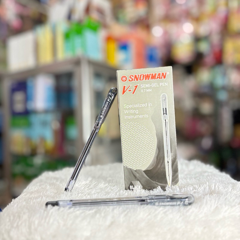 

1 Box Ballpoint SNOWMAN Semi Gel Pen V-1 0,7mm Hitam