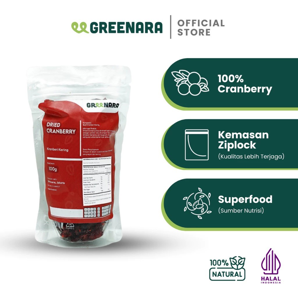 

Greenara - Cranberry Kering 100gr / Dried Cranberry