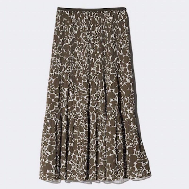 UNIQLO Women Chiffon Tiered Skirt Rok Panel Sifon Wanita Motif
