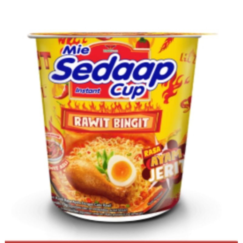 

Mie sedaap Ayam Jerit Rawit Bingit cup 75g, paket hemat 5pcs