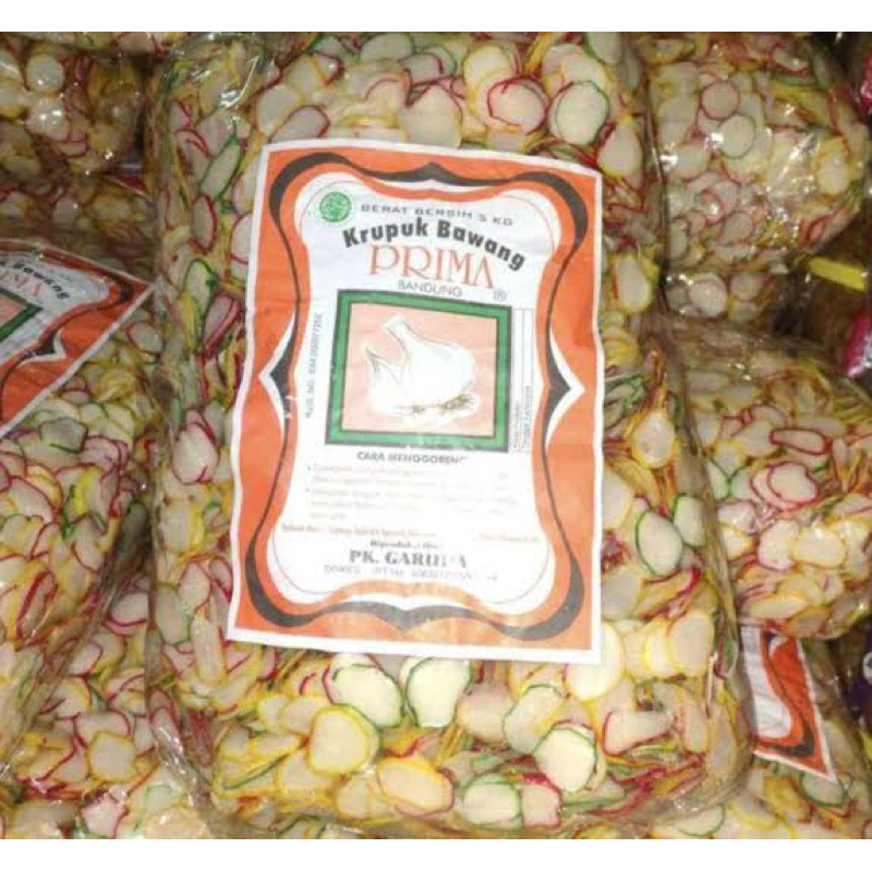 

Kerupuk Bawang Cap Prima 1 Bal isi 5KG | Kerupuk Mentah 5KG Murah Praktis