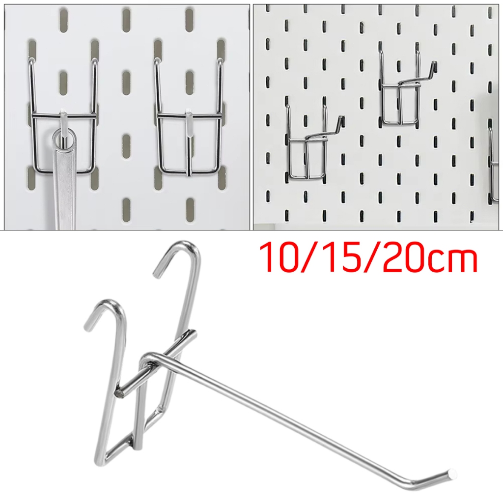 10/15/20CM Cantolan Ram Hook Single Ram Perak Kawat Ram Aksesoris Cantolan Ram Chrome Besi Gantungan