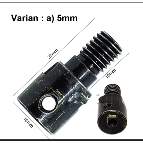 Adapter Chuck Drill Bor Gerinda M10 Cutting Saw 4 Inch Angle Grinder Kunci L Baut Tanam AS 5 MM