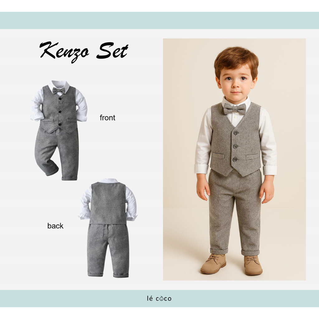 Lecoco - Baju Set Anak Laki-Laki - Jas & Setelan Formal Anak Laki-Laki Semi Wool-Kenzo Set