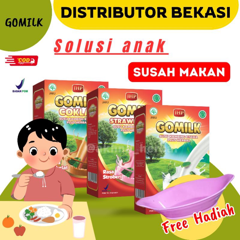 

[Bisa COD + GARANSI] susu GOMILK 1 BOX KEMASAN 200gram | Meningkatkan Nafsu makan anak
