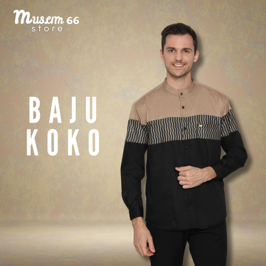 Baju Koko Baju Taqwa Pria Lengan Panjang As Saeed Busana Muslim President Polos Motif - Muslim66