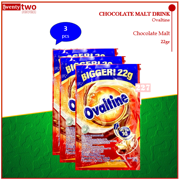 

Ovaltine Chocolate Choco Coklat Malt Drink Bigger 22gr (3pcs)