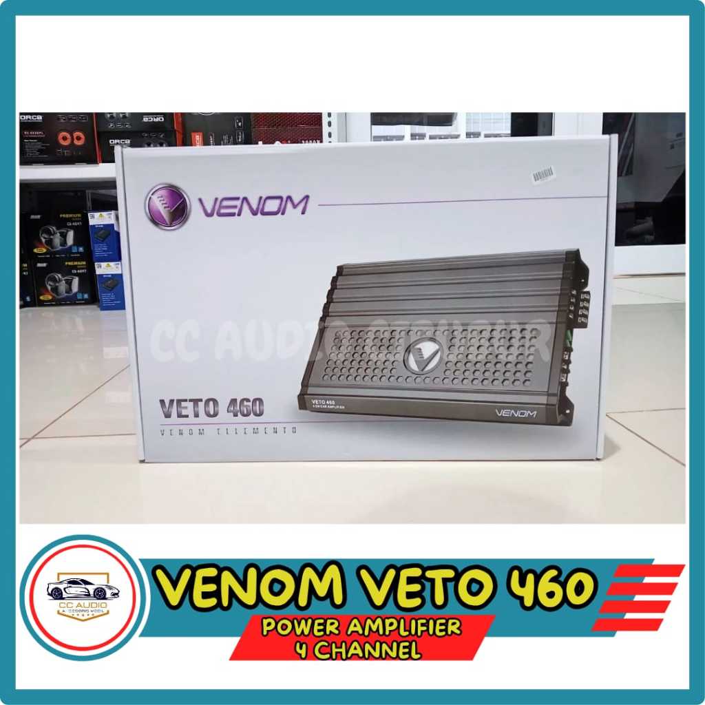 Venom Elemento Veto 460 Power Amplifier 4CH 4 Channel Audio Mobil