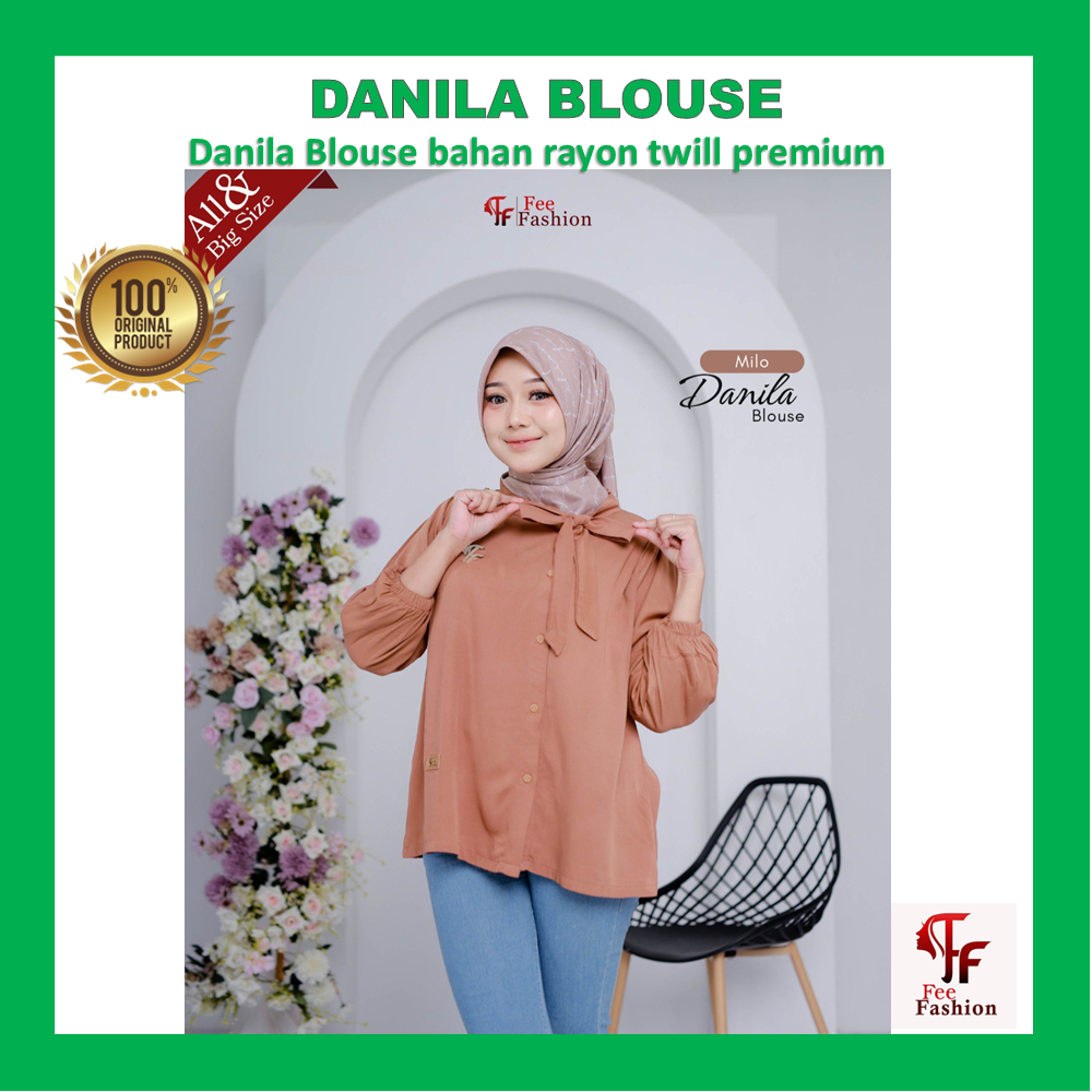 NUNA- DANILA - NANCY BLOUSE - FEE FASHION - MATT RAYON TWILL ADEM - KEMEJA ATASAN POLOS WANITA
