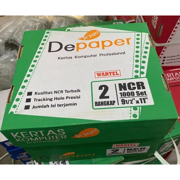 

2 Ply Wartel Kertas Continuous Form Depaper 9.5 1/2 x 11 2Ply Wartel (dibagi 4)/ Form Struk PPOB PLN