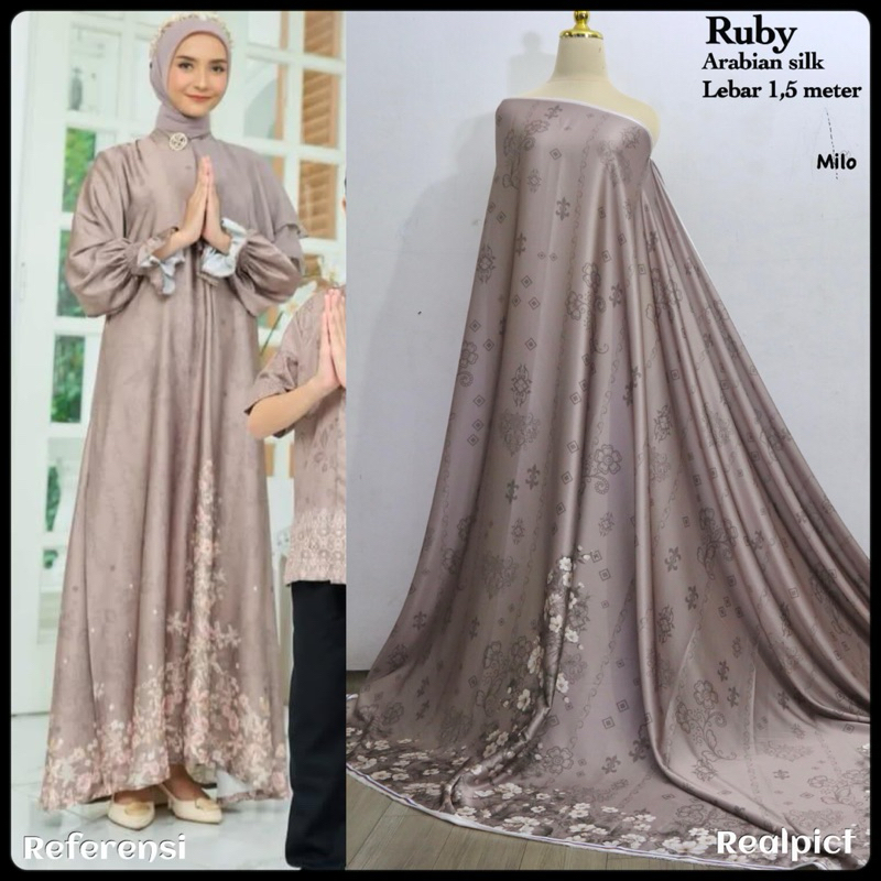 kain RUBY bunga pinggir bawah / kain dress baju wanita / bahan murah gamis wanita