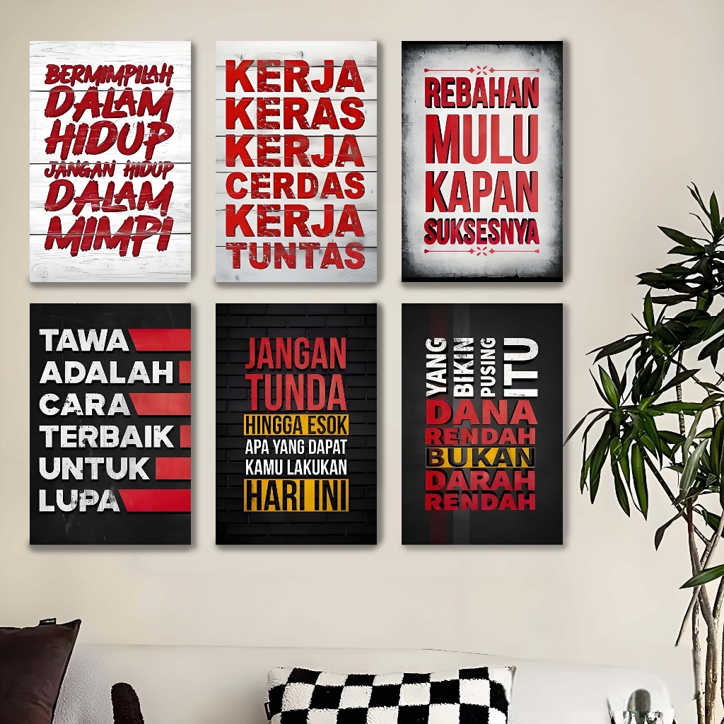 Mural Dinding Dalam Ruangan Dekorasi Pernyataan Motivasi Terpilih MURAL - 038