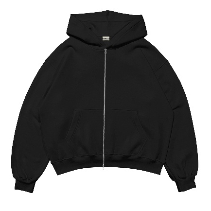 Hoodie Boxy Double Zip Hitam / Zipper Hoodie Boxy / Zipper Boxy / Zipper Boxy / Zipper Heavyweight /