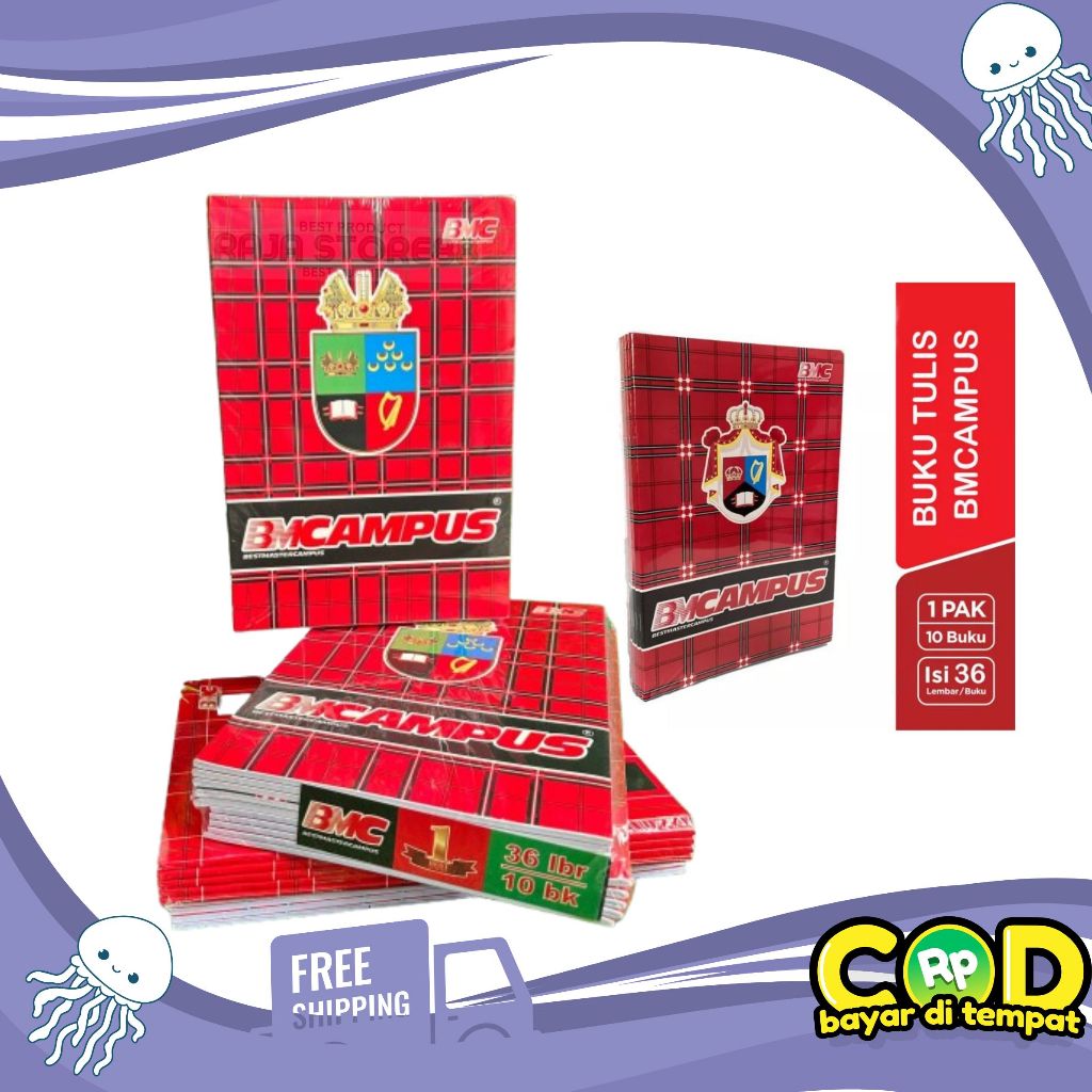 

BUKU TULIS CAMPUS 36 LEMBAR BOXY (10pcs) / BUKU TULIS BMC KAMPUAS