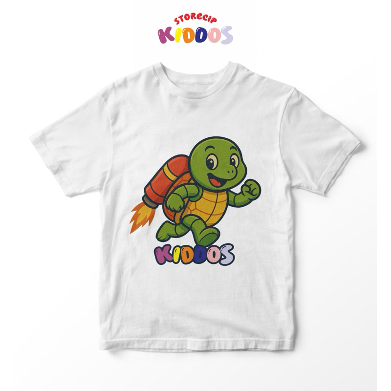 Kaos anak motiv kura-kura terbang