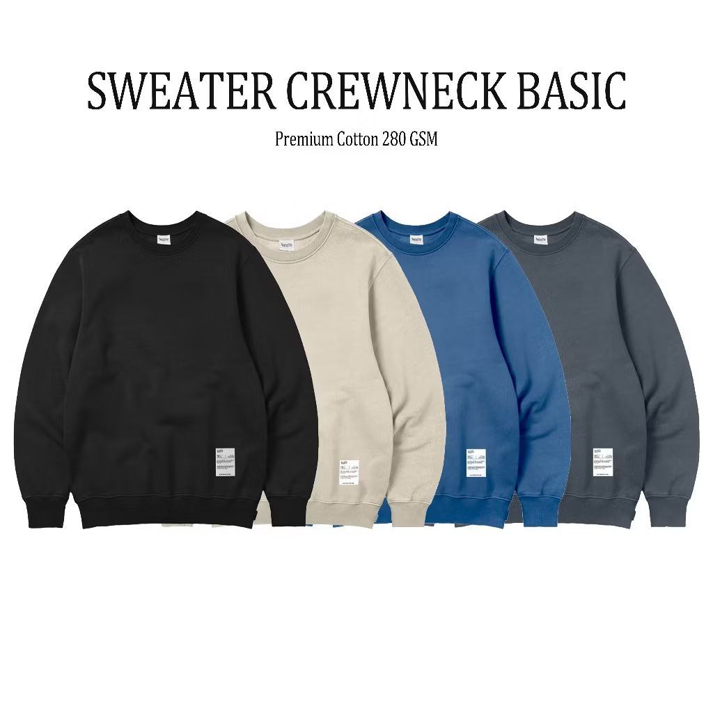 Sweater Polos Crewneck Oversize Polos | Sweater Oversize Unisex Pria Wanita - Hikari Store