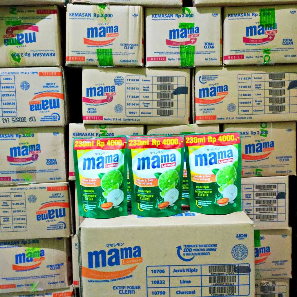 Mama Lemon Eceran 4000 230ml 1 Dus isi 24 Pcs